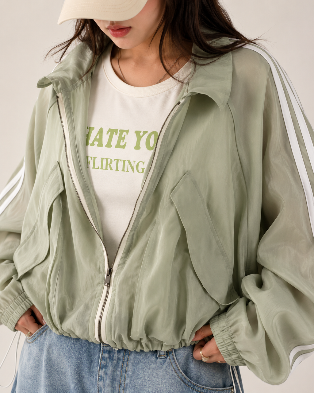 Sage Breeze Oversized Jacket