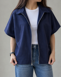 Midnight Drift Oversized Zip Shirt