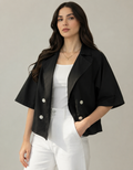 Noir Luxe Cropped Blazer Shirt