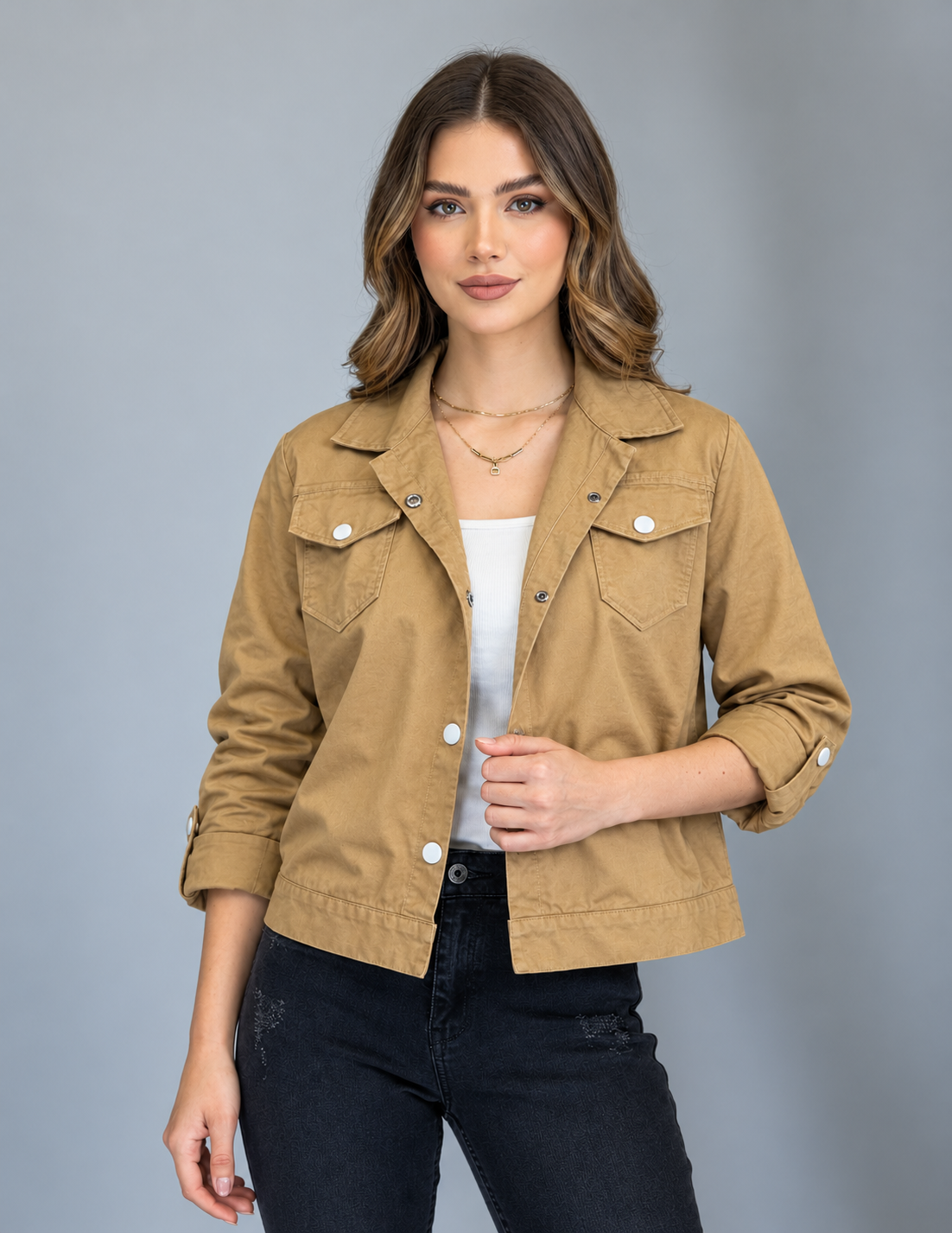 Sandstone Utility Cotton Jacket shirt