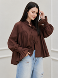 Cocoa Whisper Tie-Up Blouse