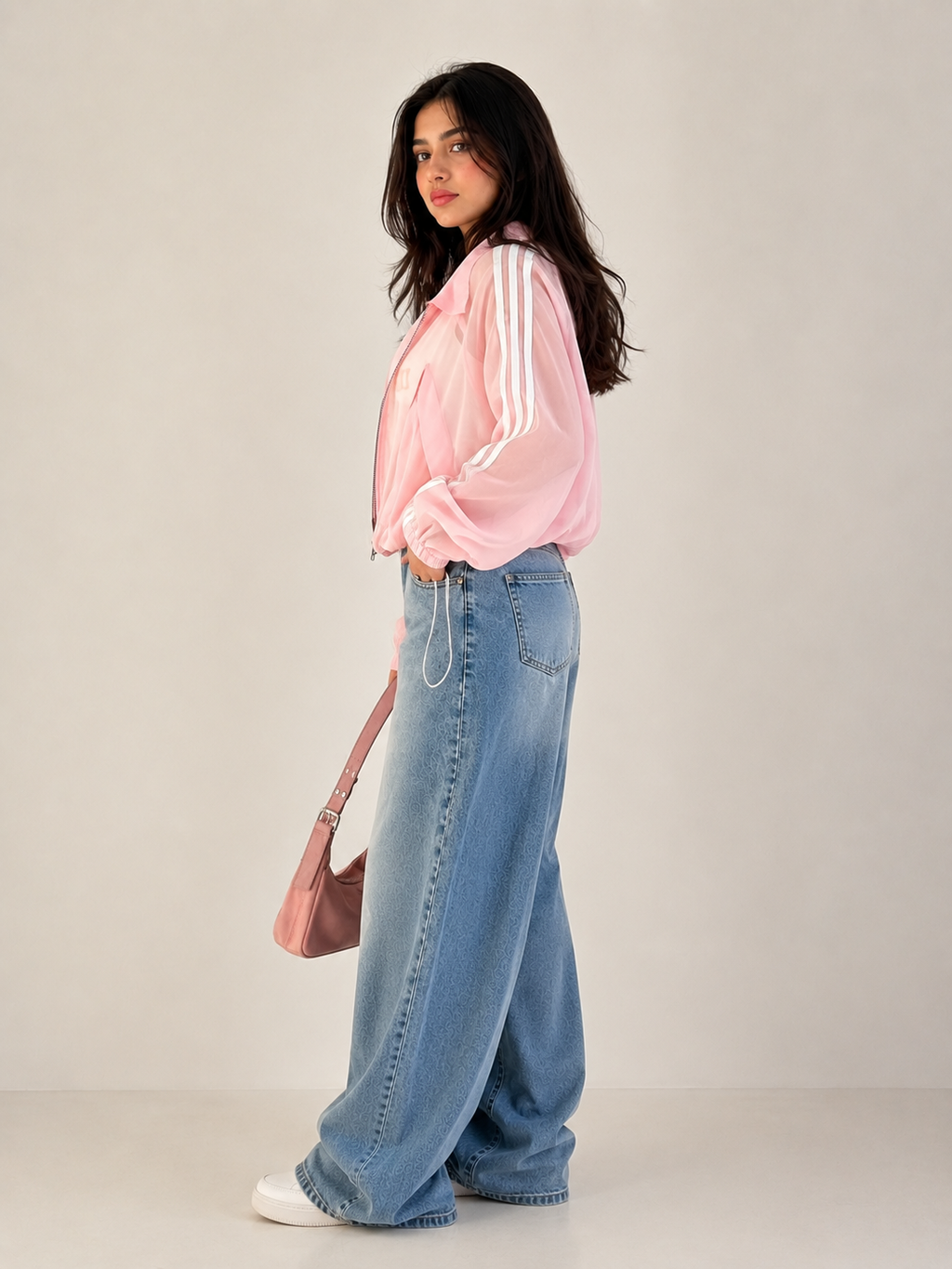Candy Pink Sheer Bomber Jacket Shirt