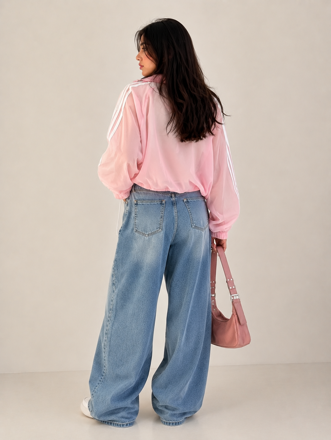 Candy Pink Sheer Bomber Jacket Shirt