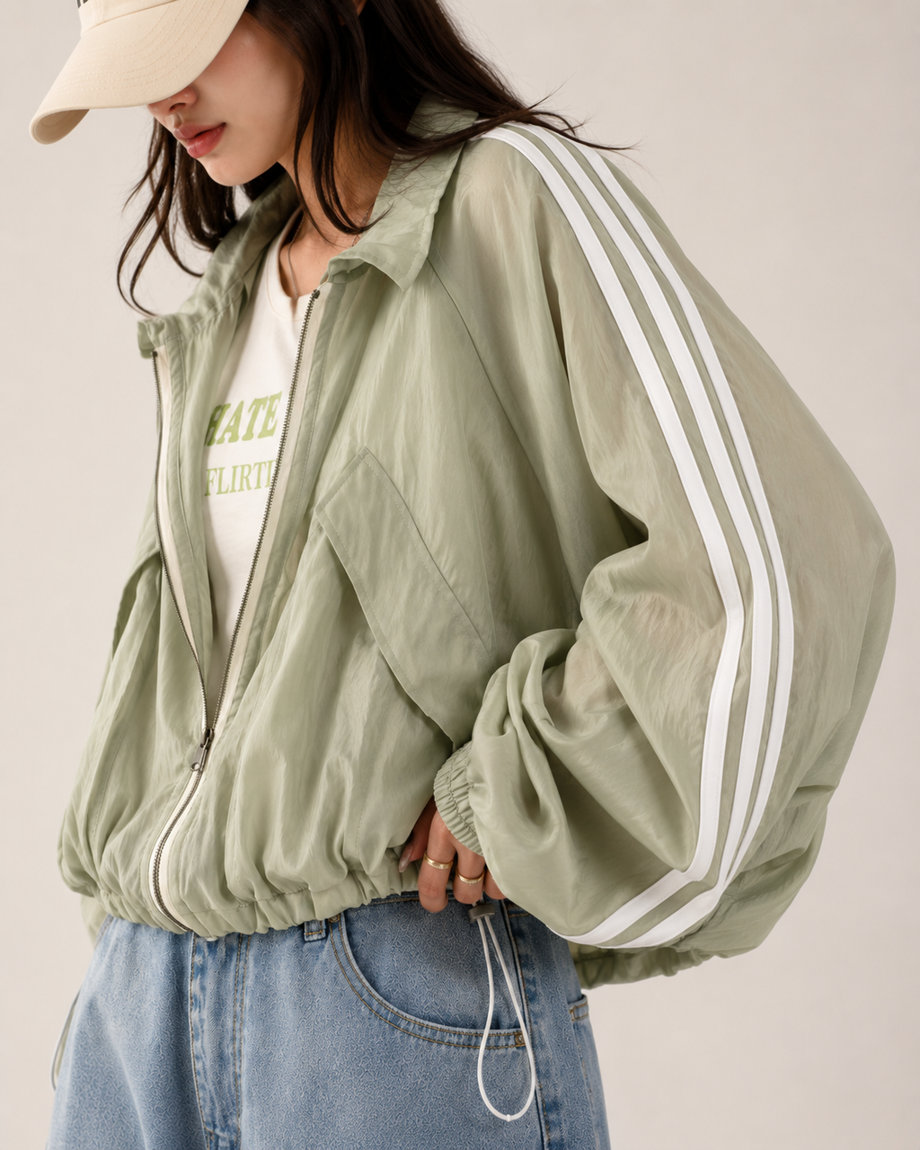 Sage Breeze Oversized Jacket