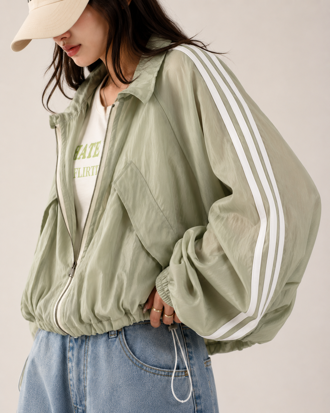 Sage Breeze Oversized Jacket
