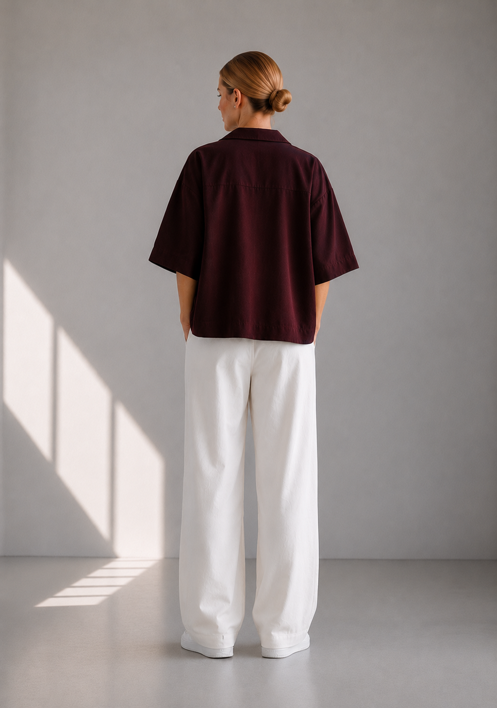 Urban Ease Oversized Half Sleeve Zip Shirt