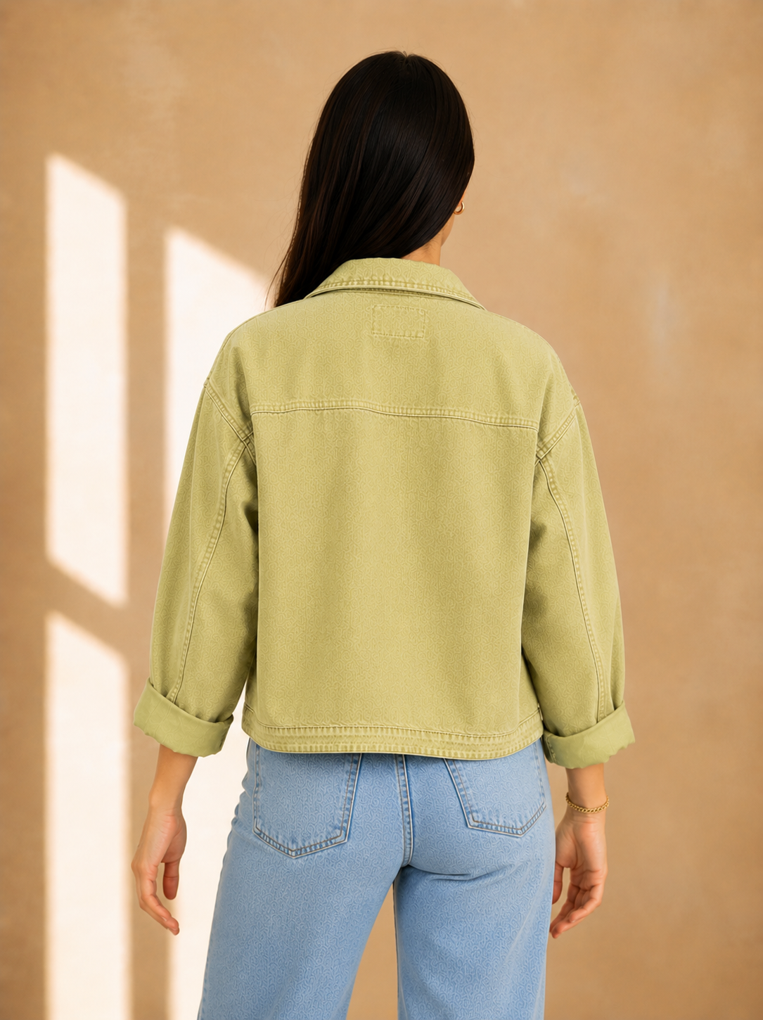 Olive Mist Cropped Utility Jacket