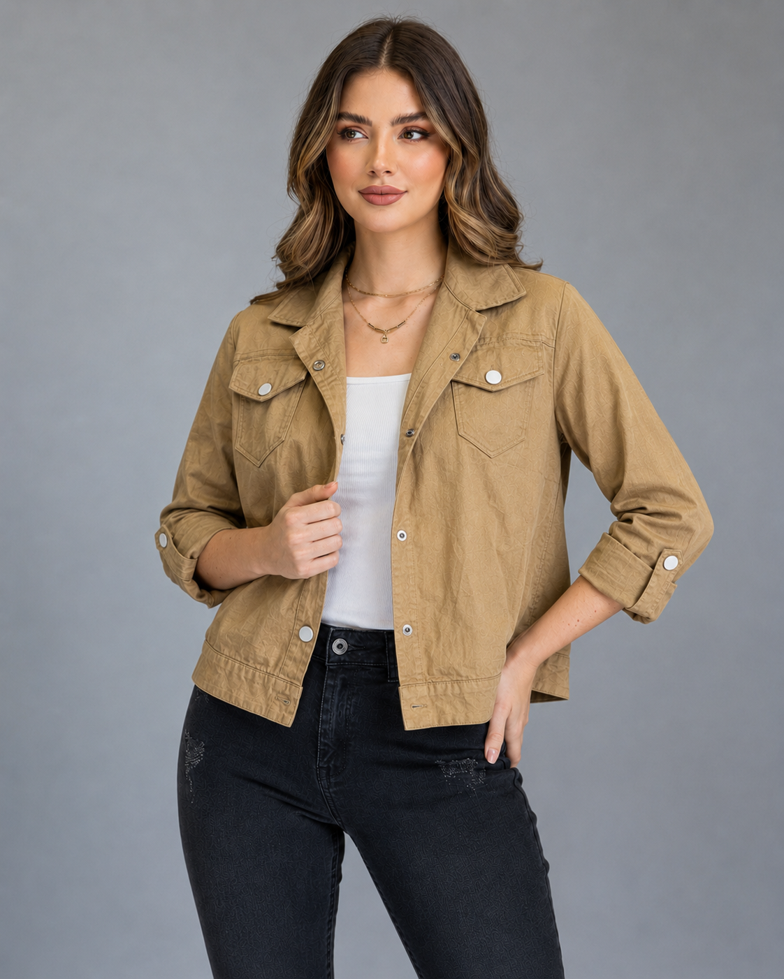 Sandstone Utility Cotton Jacket shirt