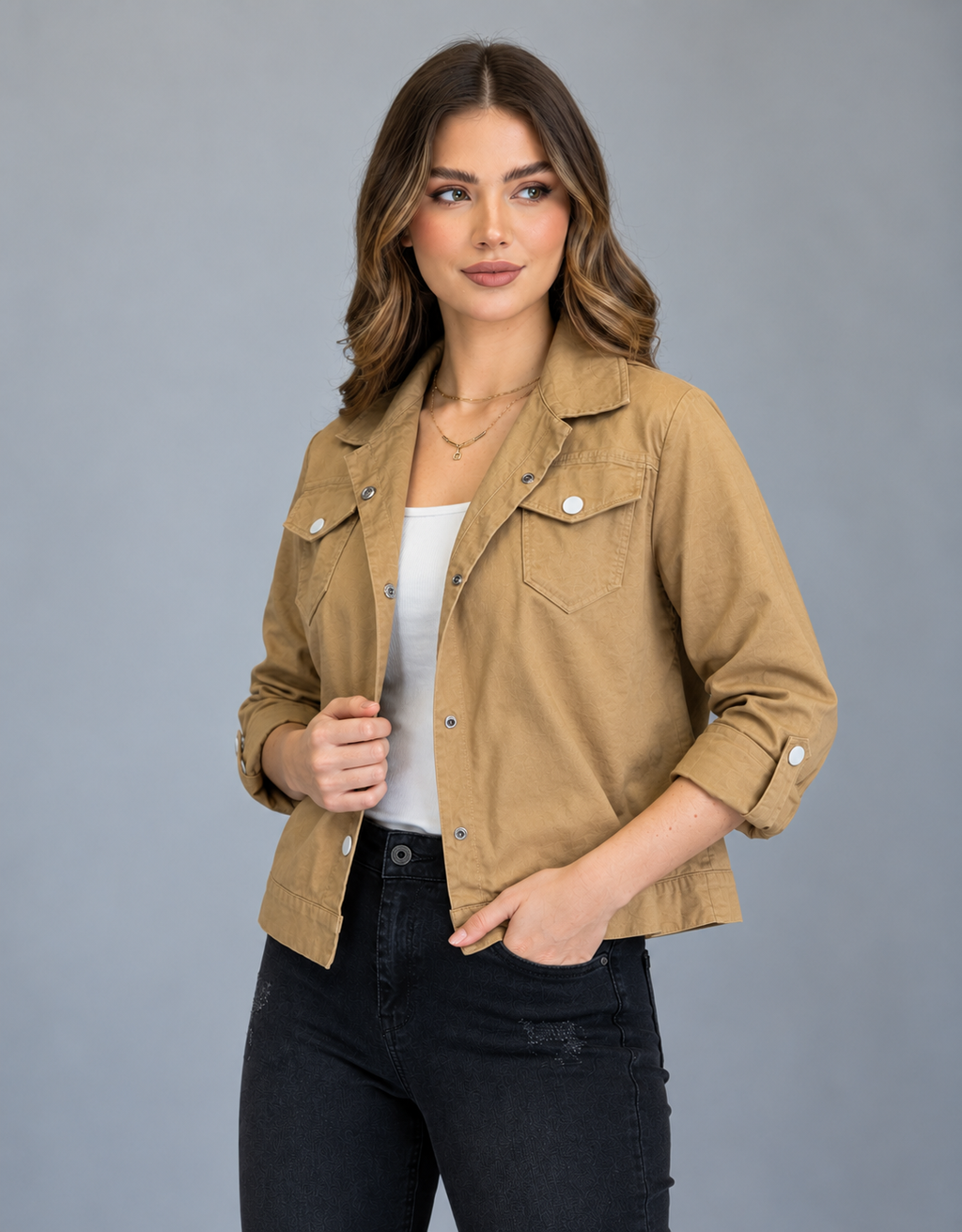 Sandstone Utility Cotton Jacket shirt