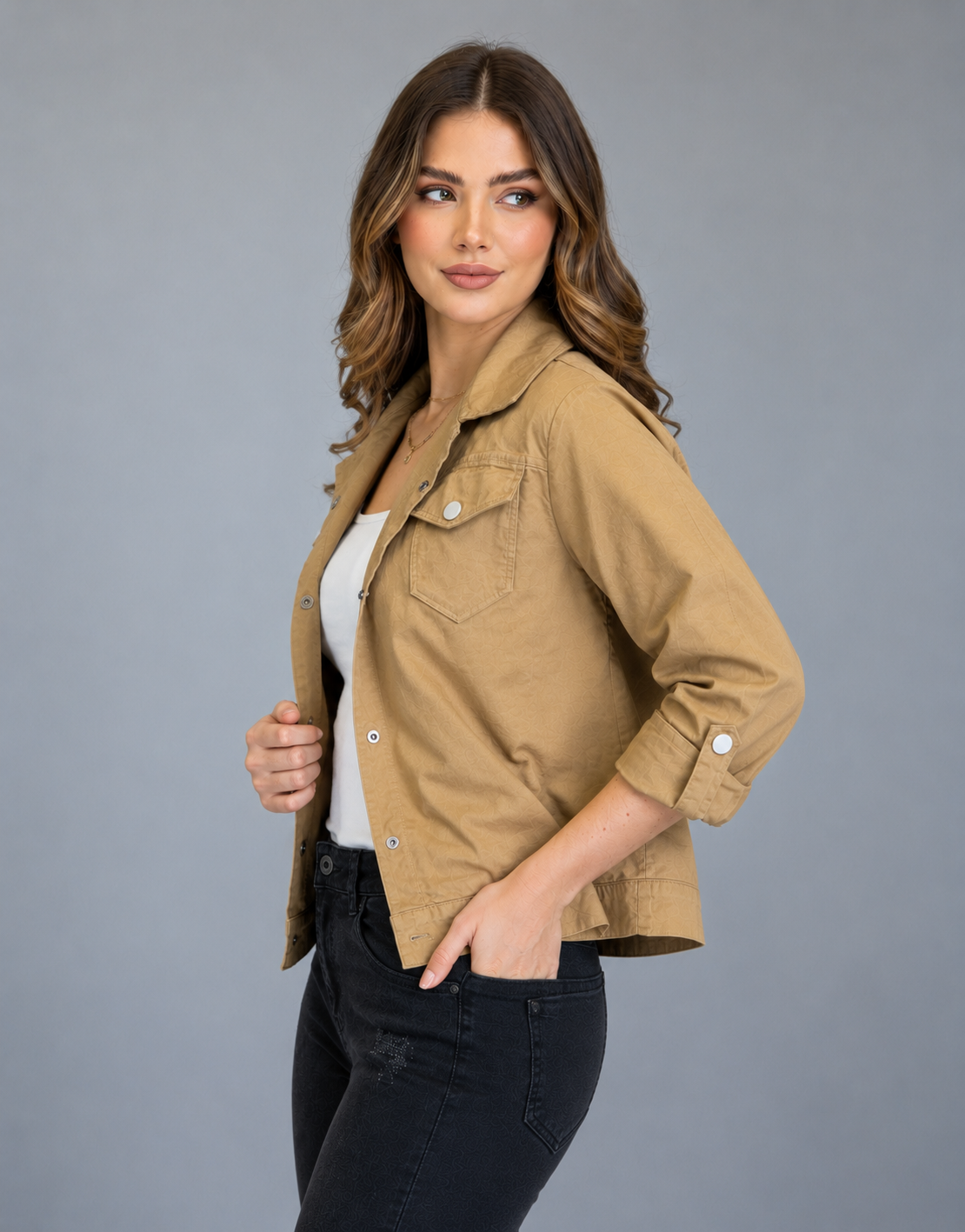 Sandstone Utility Cotton Jacket shirt