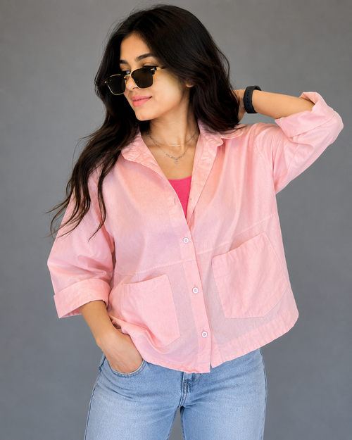Blush Breeze Premium Oversized Utility Shirt