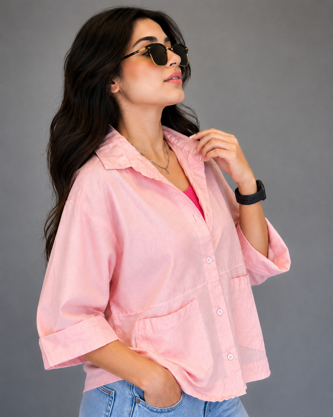 Blush Breeze Premium Oversized Utility Shirt