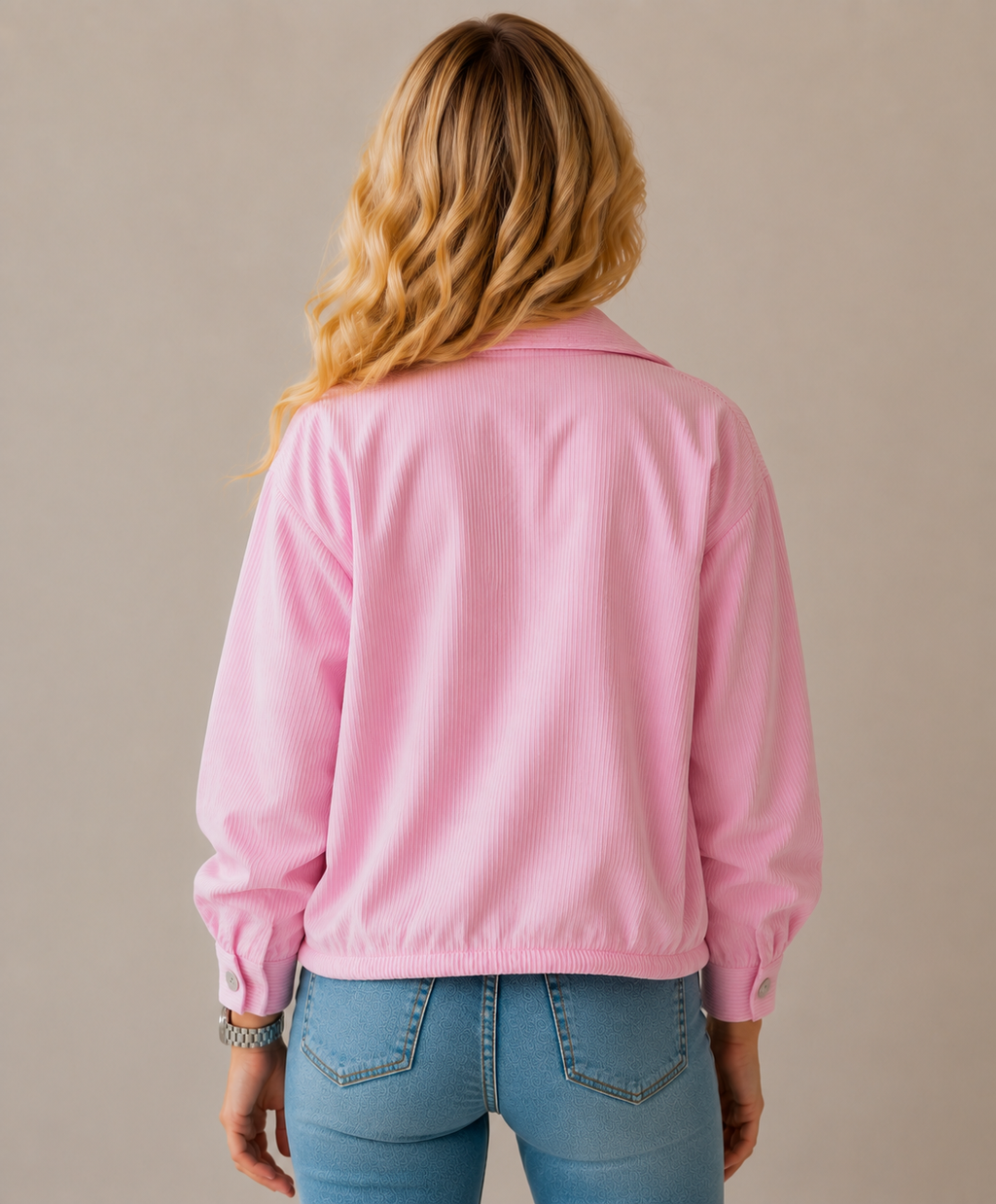 LEGANCI Blush Corduroy Overshirt
