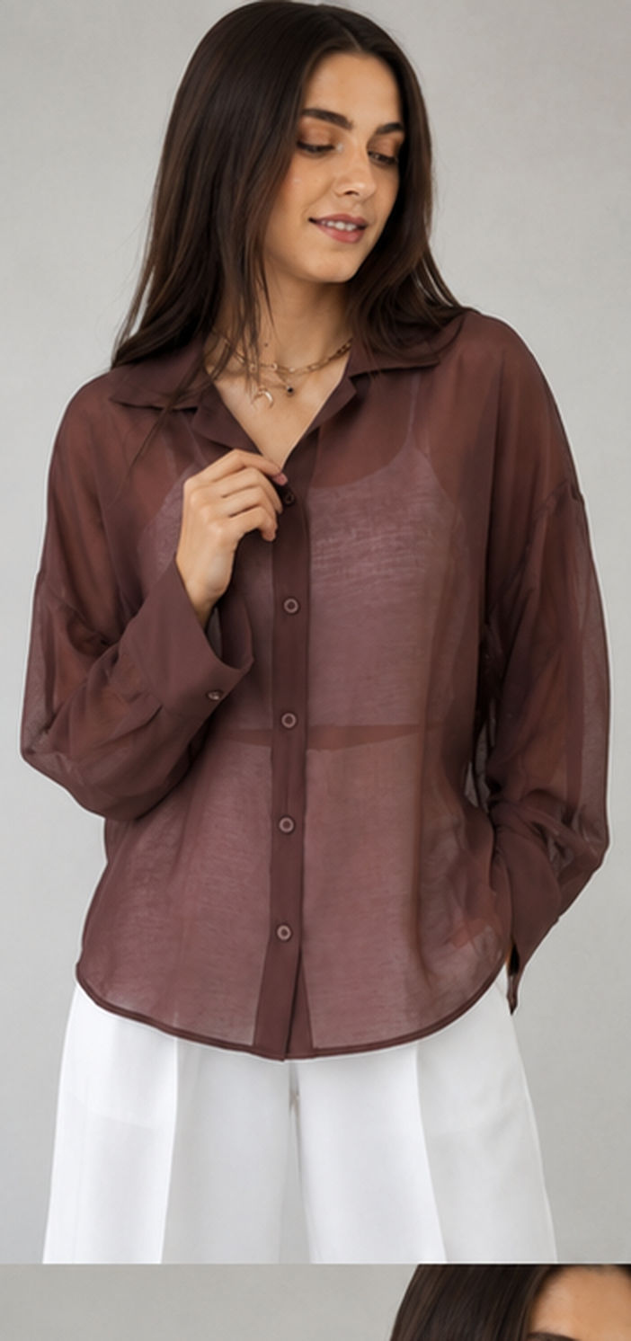 Cocoa Sheer Shirt