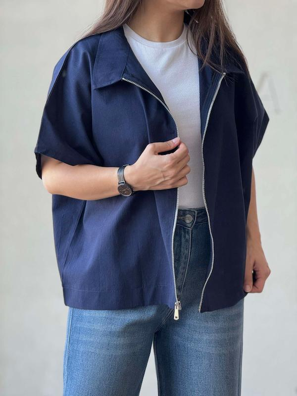 Midnight Drift Oversized Zip Shirt
