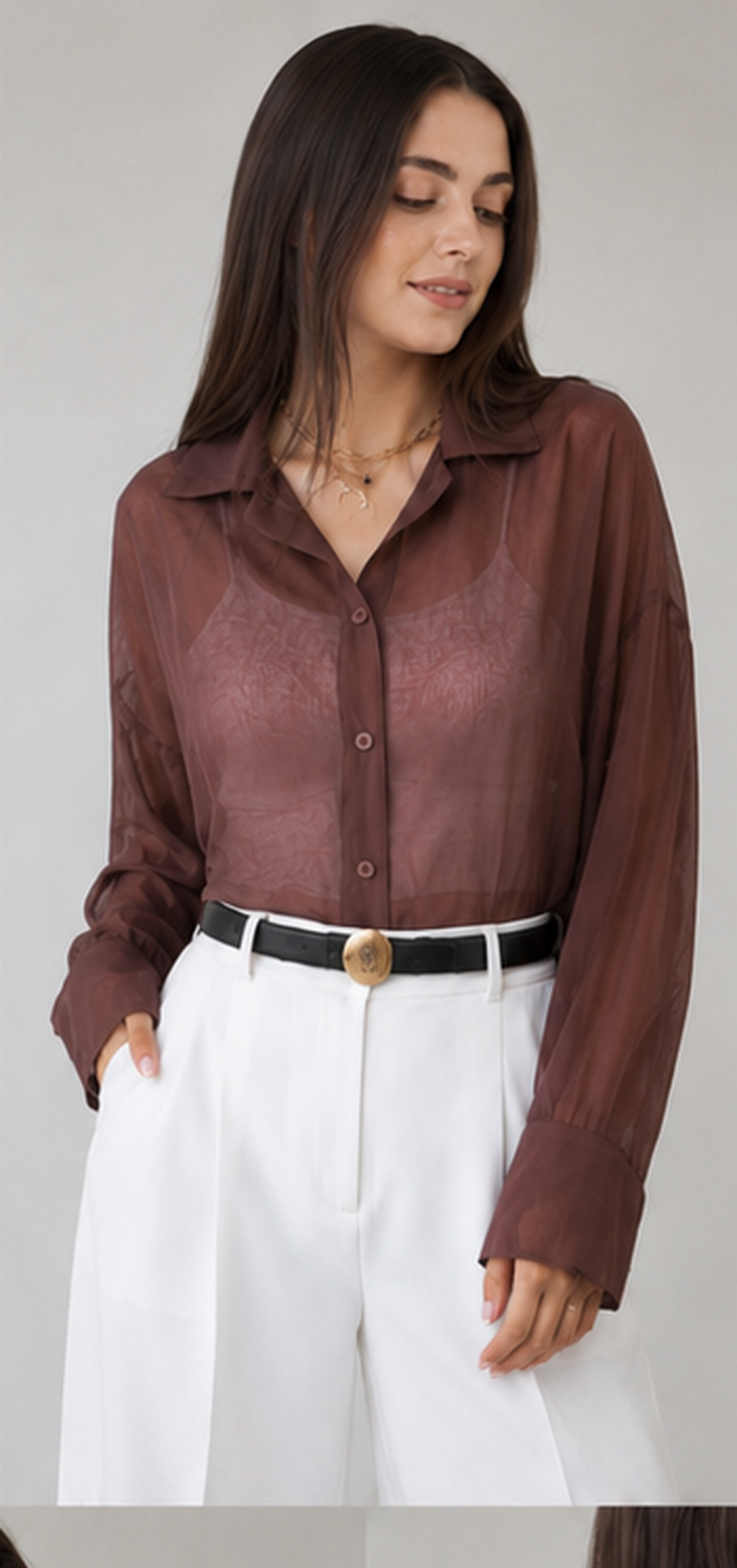 Cocoa Sheer Shirt