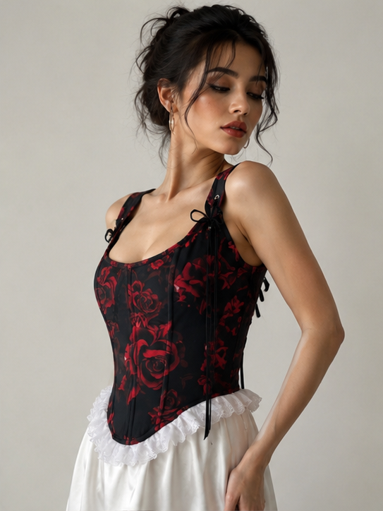 LEGANCI- Rose Noir Overbust Corset