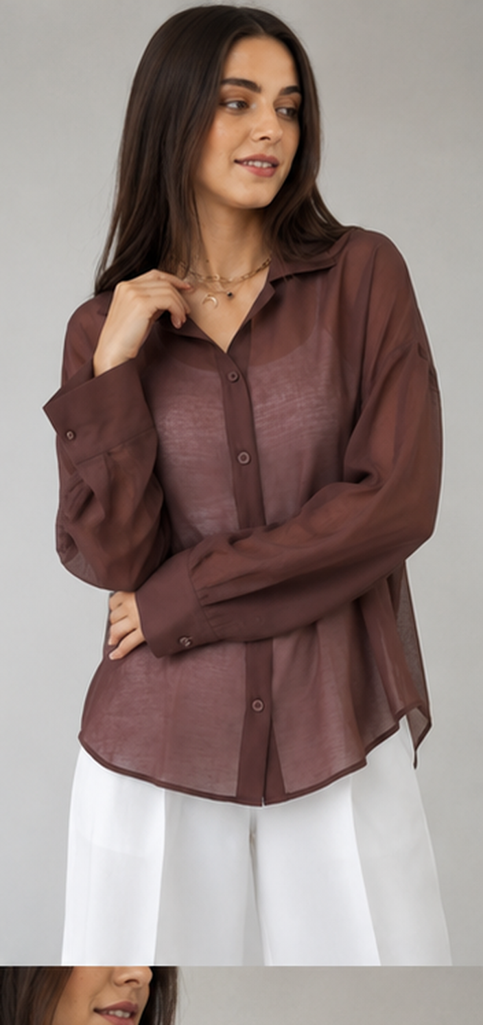 Cocoa Sheer Shirt