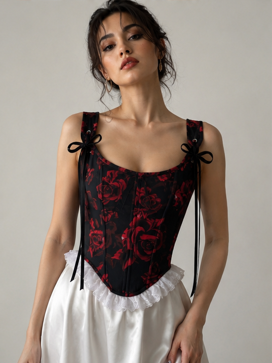LEGANCI- Rose Noir Overbust Corset